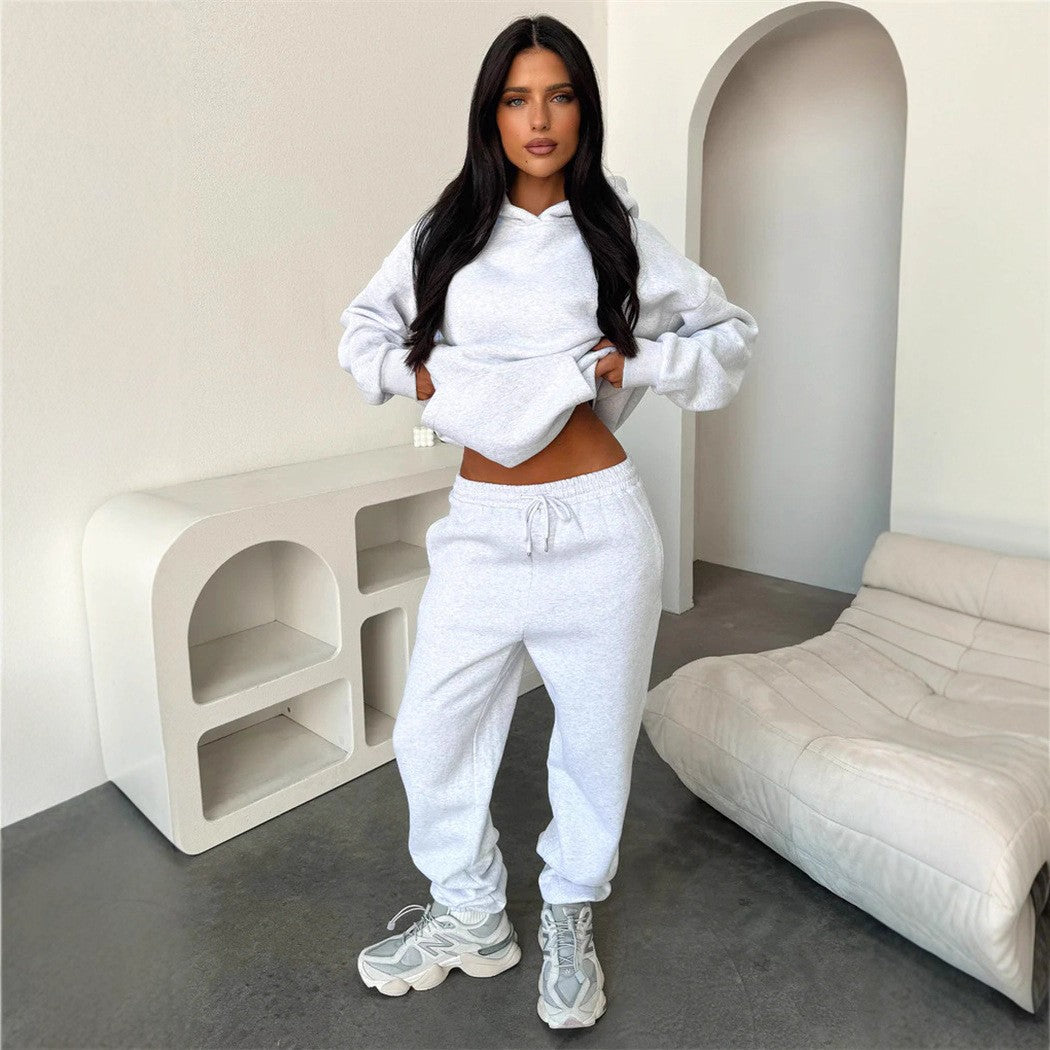 Damen Bequemer Kapuzenpullover und Jogginghose Set Echo Archiv