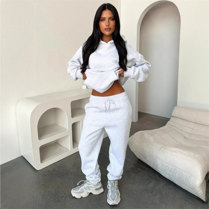 Damen Bequemer Kapuzenpullover und Jogginghose Set Echo Archiv