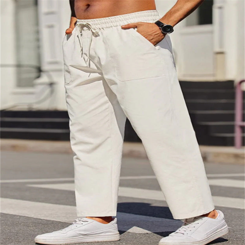 Herren Freizeithose aus leichtem, atmungsaktivem Material mit elastischem Bund und praktischen Taschen Echoarchiv