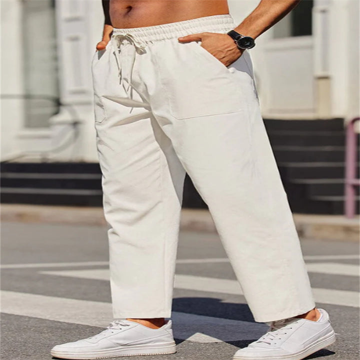 Herren Freizeithose aus leichtem, atmungsaktivem Material mit elastischem Bund und praktischen Taschen Echoarchiv