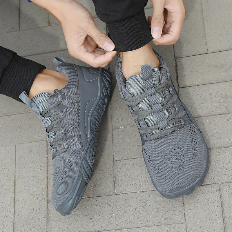 Herren leichte Outdoor-Trailrunning-Sneaker mit atmungsaktivem Strickoberteil, verstärkter Zehenkappe und griffiger Offroad-Laufsohle – Norré