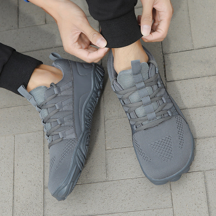 Herren leichte Outdoor-Trailrunning-Sneaker mit atmungsaktivem Strickoberteil, verstärkter Zehenkappe und griffiger Offroad-Laufsohle – Norré