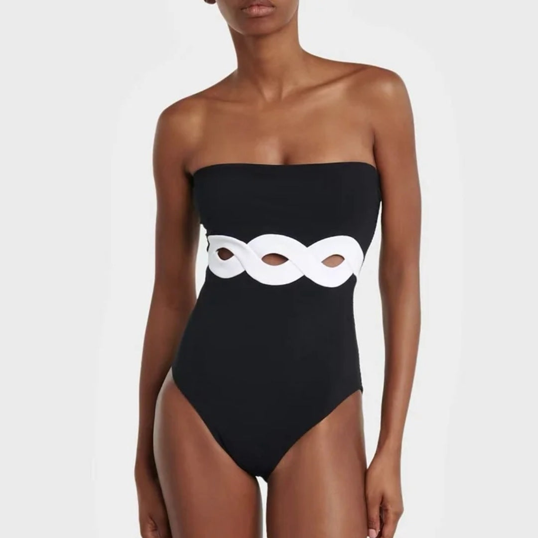 Damen Bandeau-Badeanzug mit elegantem Wickelrock Echo Archiv