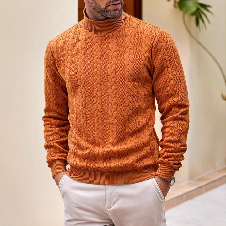 Herren Hochwertiger Strickpullover mit Stehkragen Echo Archiv