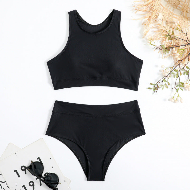 Damen Bikini-Set mit hohem Bund und sportlichem Oberteil Echo Archiv