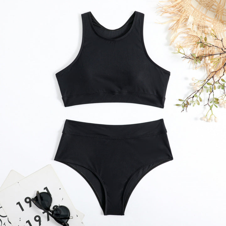 Damen Bikini-Set mit hohem Bund und sportlichem Oberteil Echo Archiv