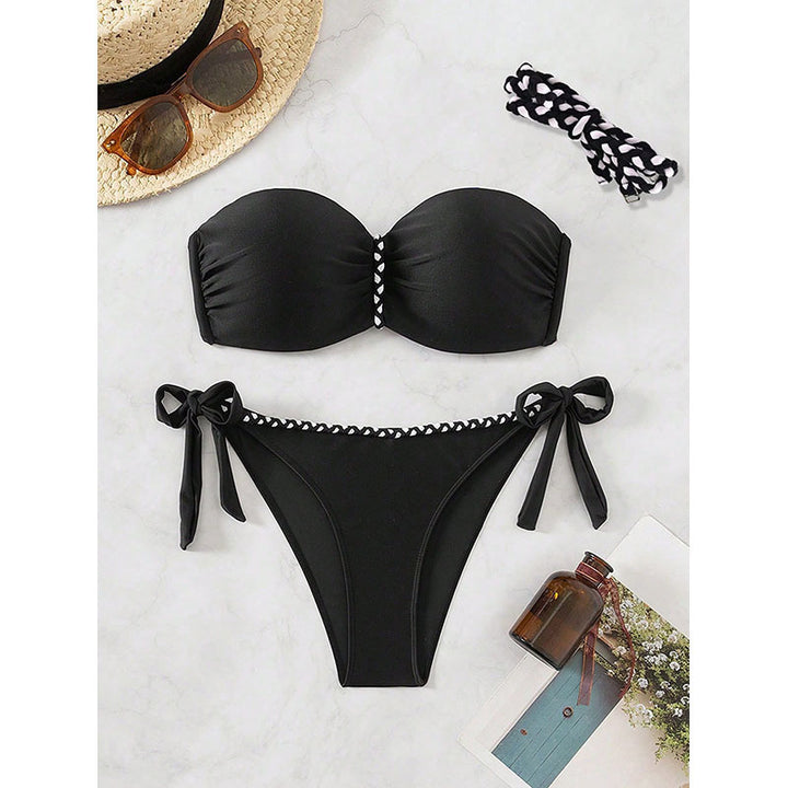 Damen Bandeau-Bikini mit verstellbaren Trägern und raffinierter Raffung Echo Archiv