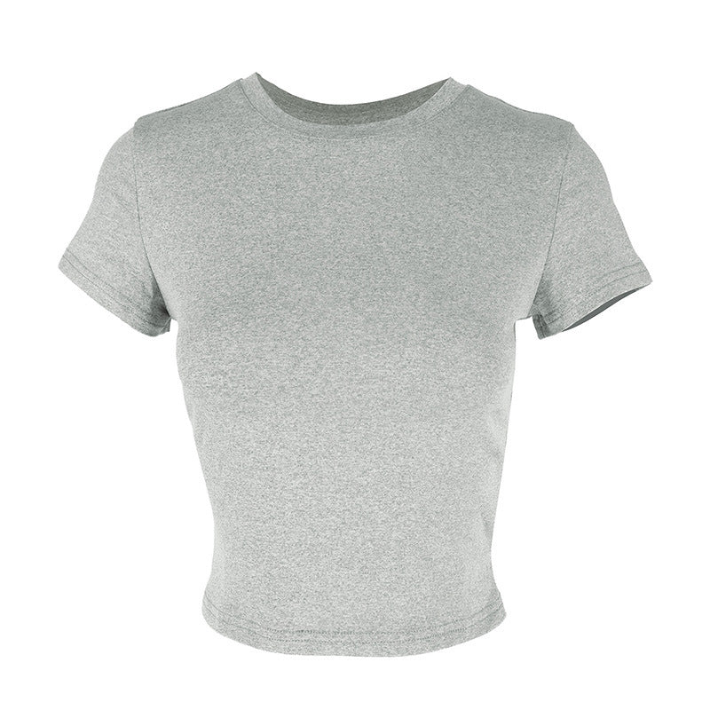 Damen figurbetontes Crop-Top mit Rundhalsausschnitt und elastischem Material Echo Archiv