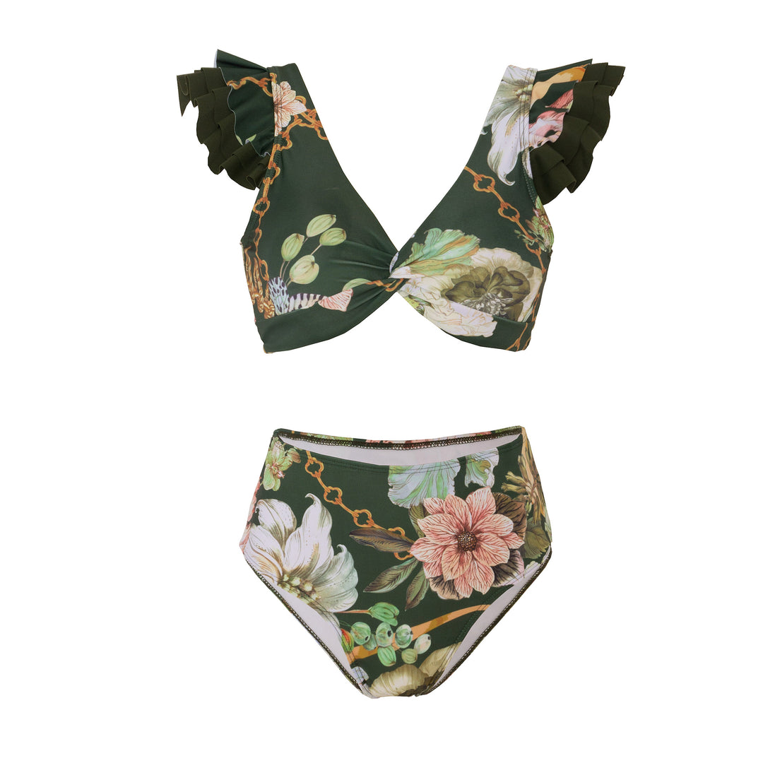 Damen Bikini-Set mit charmantem Rüschendesign und eleganter Strandumhüllung Echo Archiv