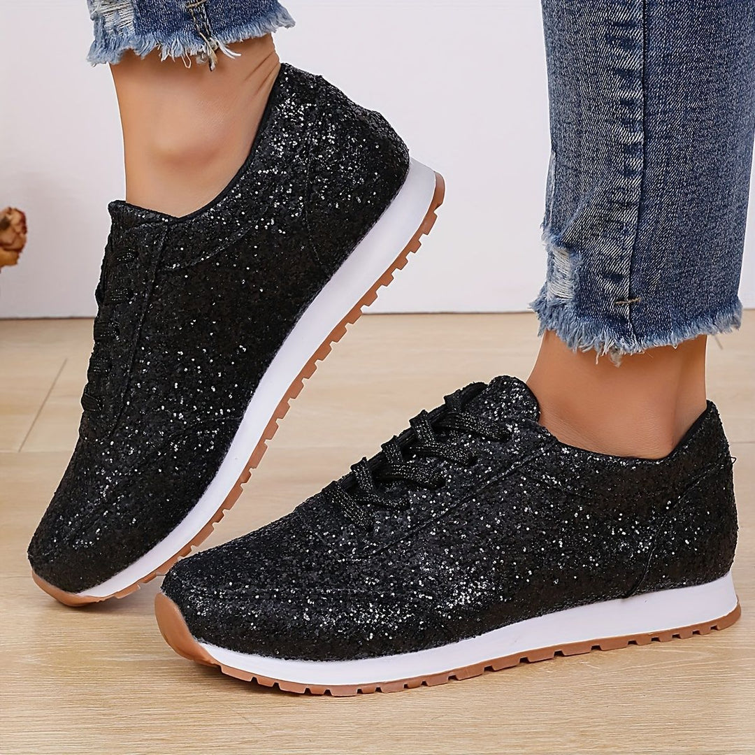 Damen Glitzernde Freizeitschuhe mit rutschfester Sohle und gepolstertem Fußbett Echoarchiv