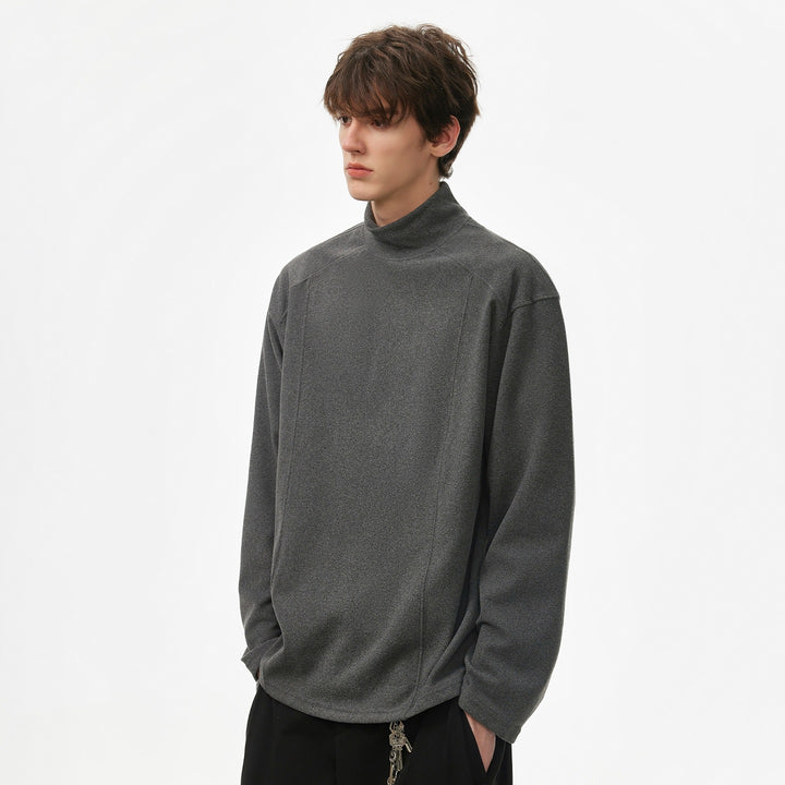 Herren Oversize Rollkragenpullover aus weichem Baumwoll‑Mix mit Raglanärmeln Echo Archiv