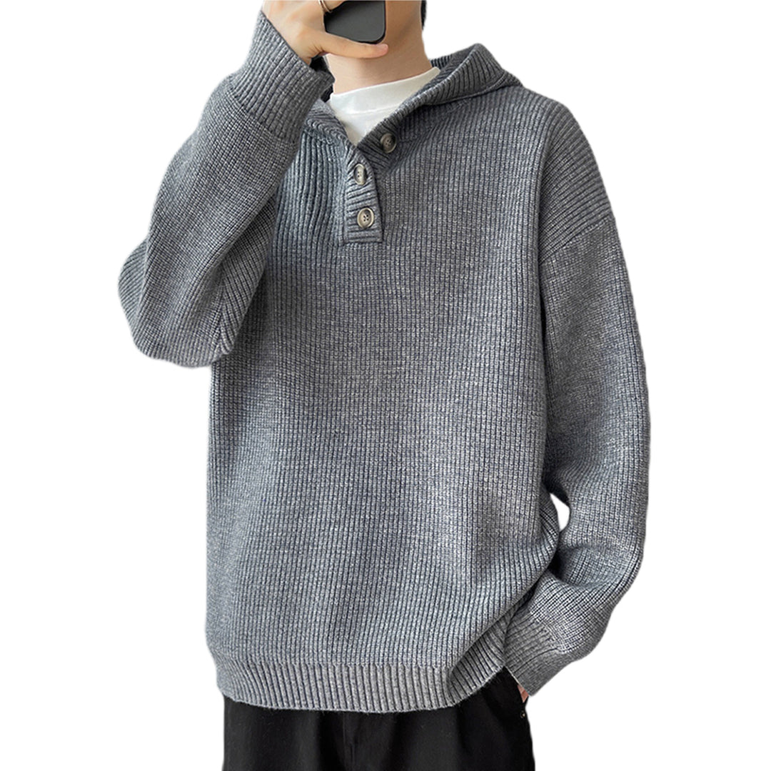 Herren Gemütlicher Hoodie mit Knopfdetails und Rippenstruktur Echo Archiv