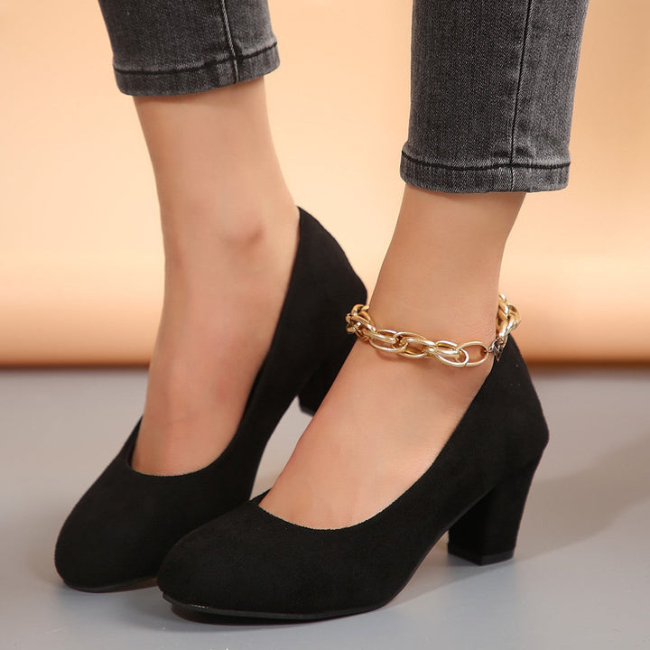 Damen elegante Pumps mit bequemem Blockabsatz Echoarchiv