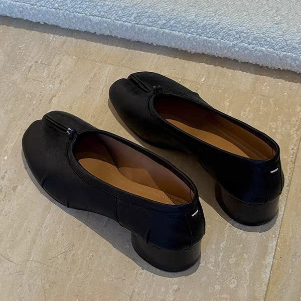 Damen Ballerinas mit spezieller Zehenöffnung und komfortablem Blockabsatz Echoarchiv