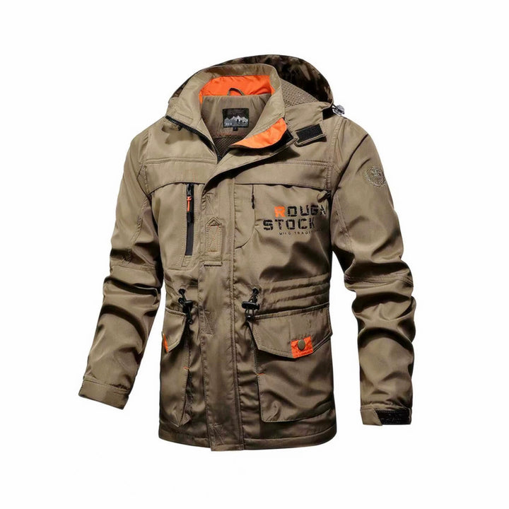 Herren Utility-Fieldparka mit Kapuze, Multifunktions-Taschen und verstellbarem Taillenzug Echoarchiv