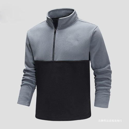 Herren Halbzip-Fleecepullover mit Stehkragen, Colorblock-Design & atmungsaktiver Mikrofleece-Qualität Echoarchiv