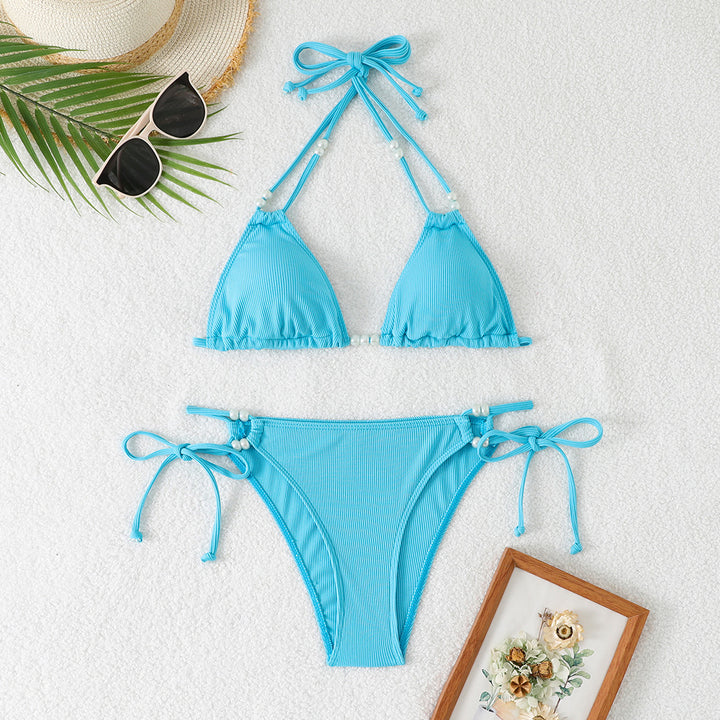 Damen Triangel-Bikini mit raffinierten Perlenakzenten Echo Archiv
