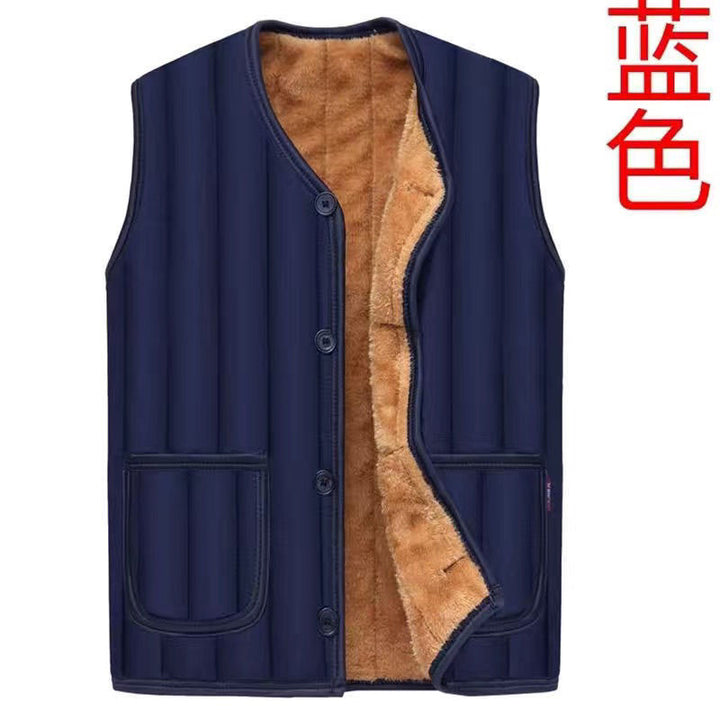 Herren Steppweste mit kuscheliger Teddyfleece‑Innenseite, knöpfbare Front und aufgesetzten Taschen – Marzano