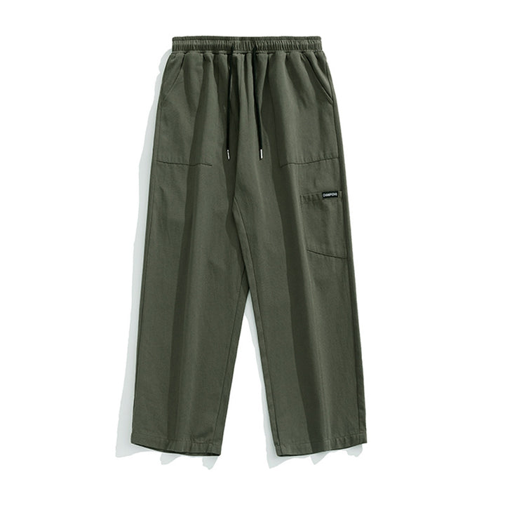 Unisex Weite Relaxed-Freizeithose mit elastischem Bund, Tunnelzug und aufgesetzten Taschen Echo Archiv