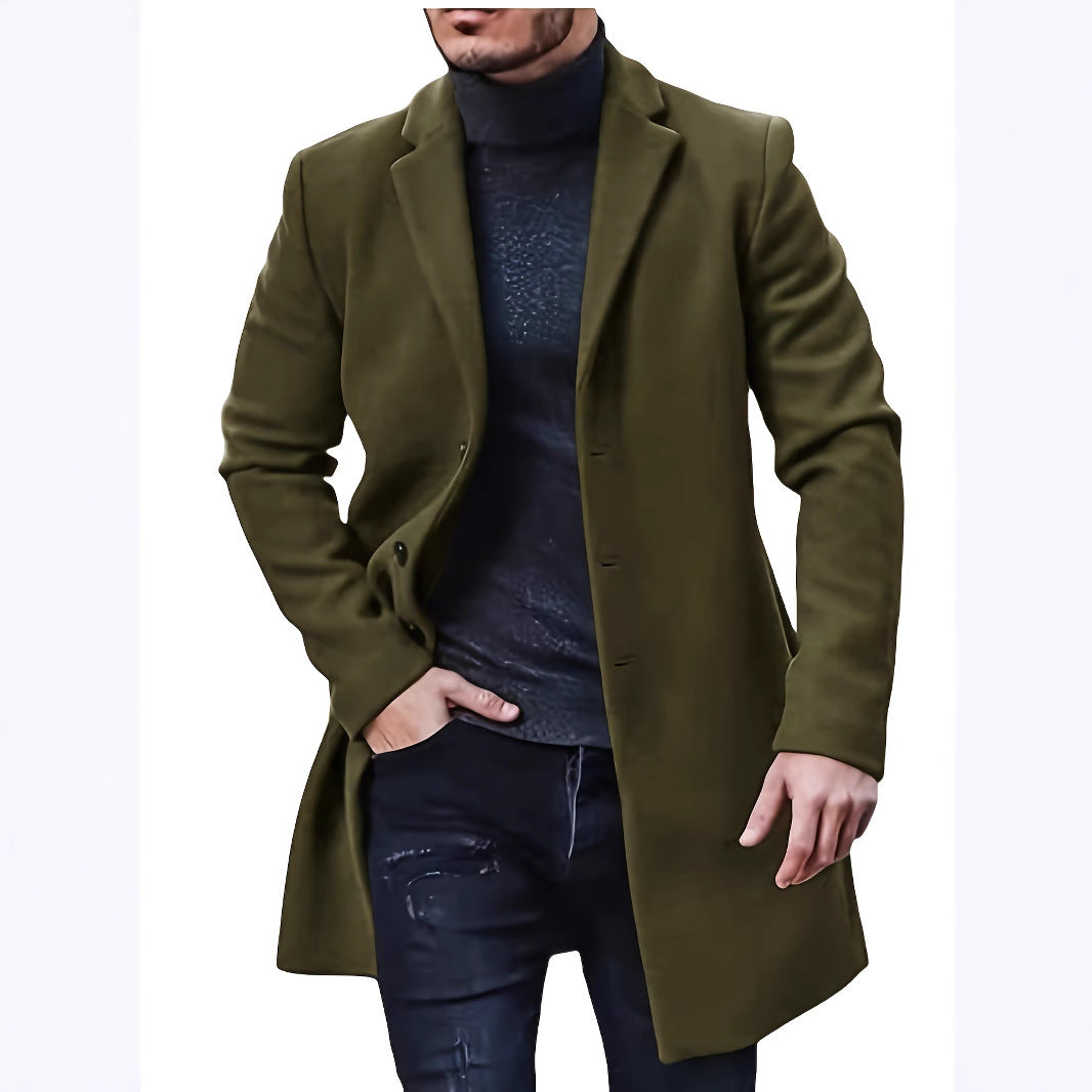 Herren eleganter Wollmantel mit schmalem Schnitt Echoarchiv