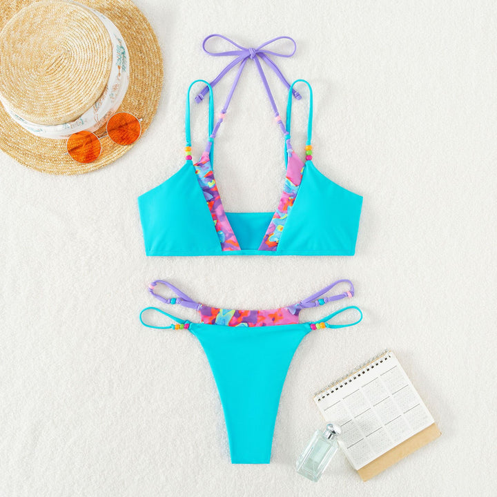 Damen verspielter Bikini mit buntem Floral-Design Echo Archiv