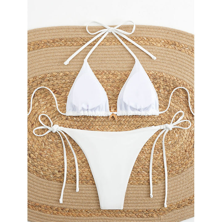Damen Triangel-Bikini mit verstellbaren Bindebändern und zierlichen Muscheldetails Echo Archiv