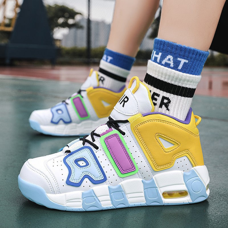 Unisex hochwertige Streetball-Sneaker mit perforiertem Obermaterial, verstärkten Overlays und gedämpfter Wellen-Zwischensohle – Norré