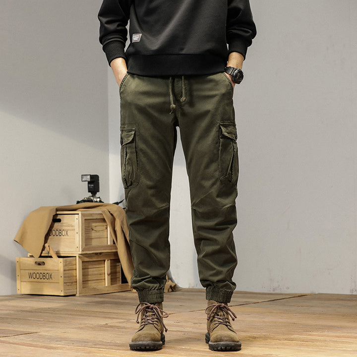 Herren Robust-Canvas Cargo-Jogger mit elastischem Kordelbund, aufgesetzten Utility-Taschen und gerippten Bündchen Echo Archiv