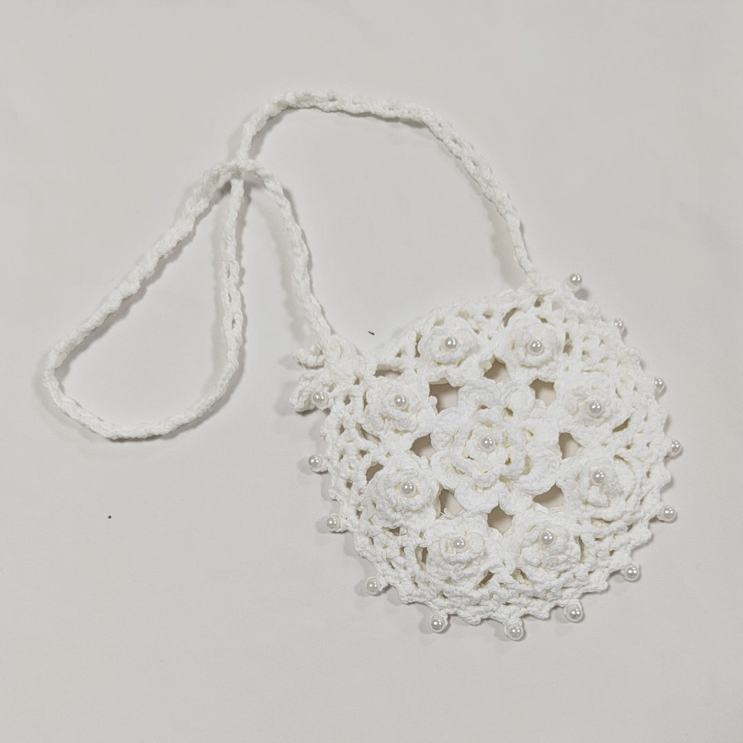 Damen handgefertigte Häkel-Handtasche mit Perlenschmuck Echo Archiv