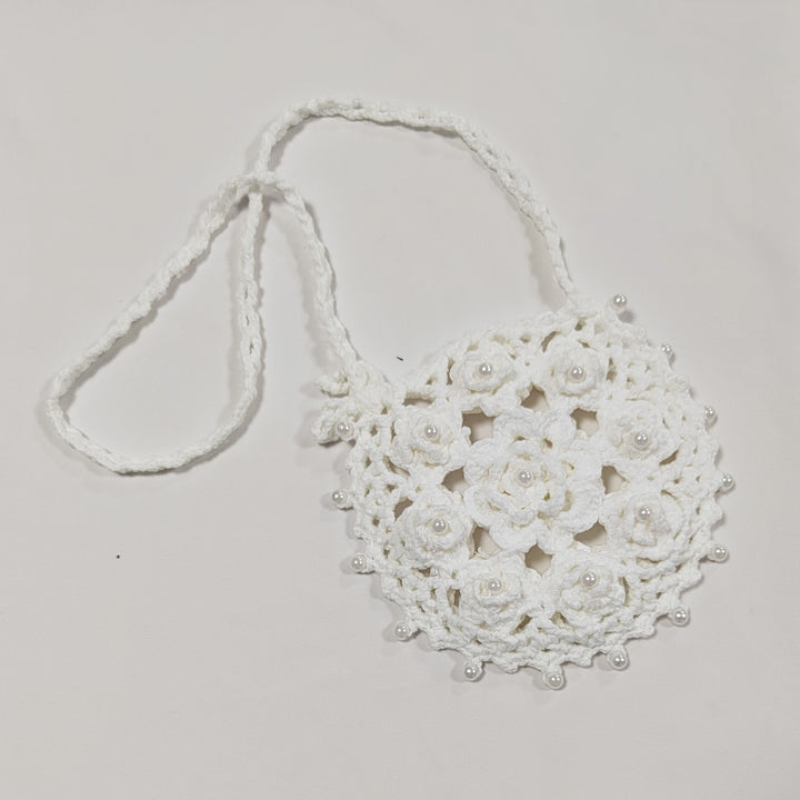 Damen handgefertigte Häkel-Handtasche mit Perlenschmuck Echo Archiv