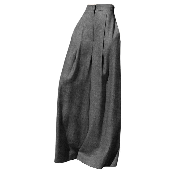 Damen Weite hochtaillierte Palazzohose mit Bundfalten und fließender Maxilänge Echo Archiv