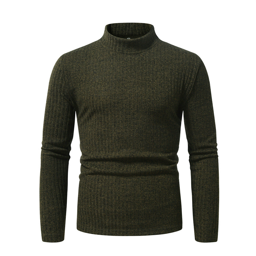 Herren Rollkragenpullover aus hochwertiger Wolle mit feinem Rippmuster Echoarchiv