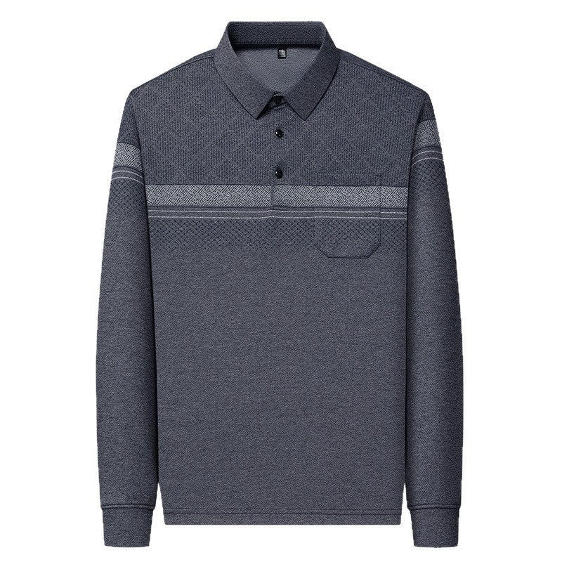 Herren Langarm Poloshirt mit strukturiertem Design Echoarchiv