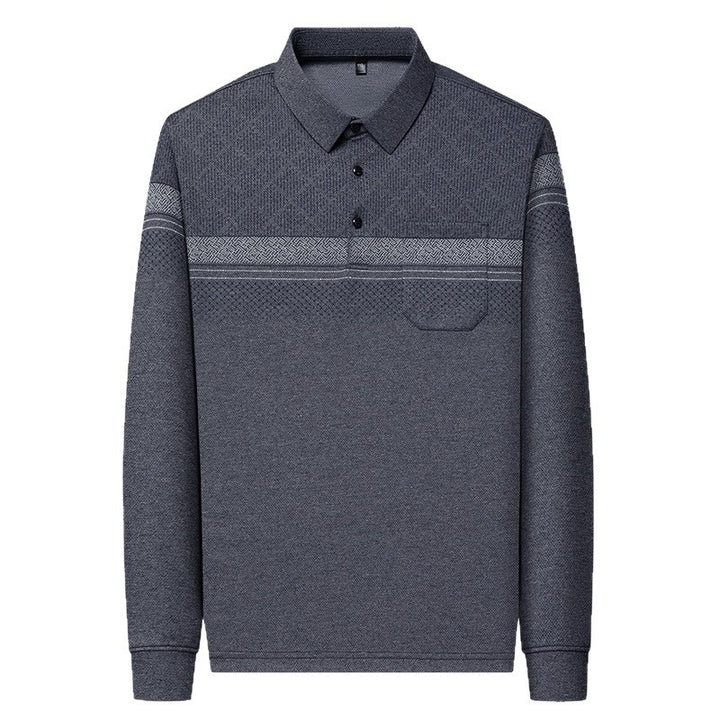 Herren Langarm Poloshirt mit strukturiertem Design Echoarchiv