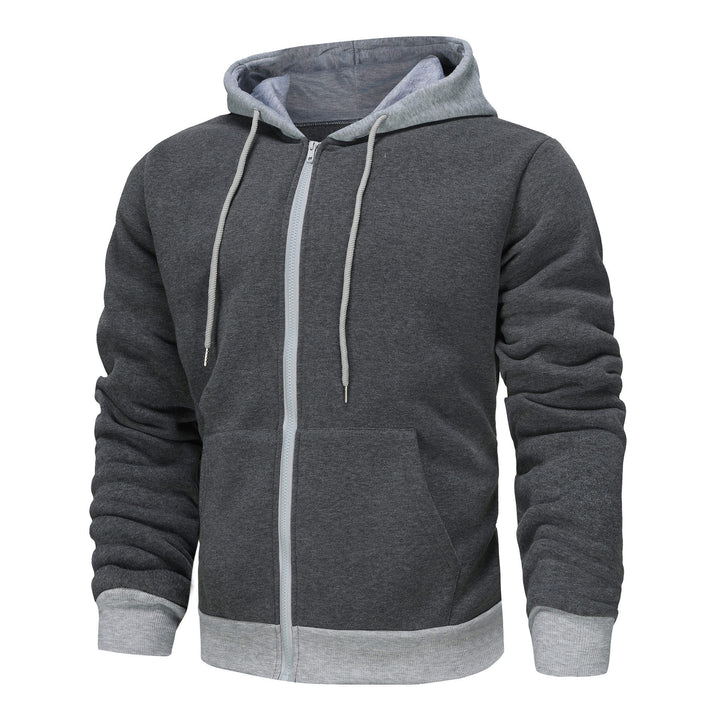 Herren Zip-Hoodie mit Kontrastfarbe und Kängurutasche Echoarchiv