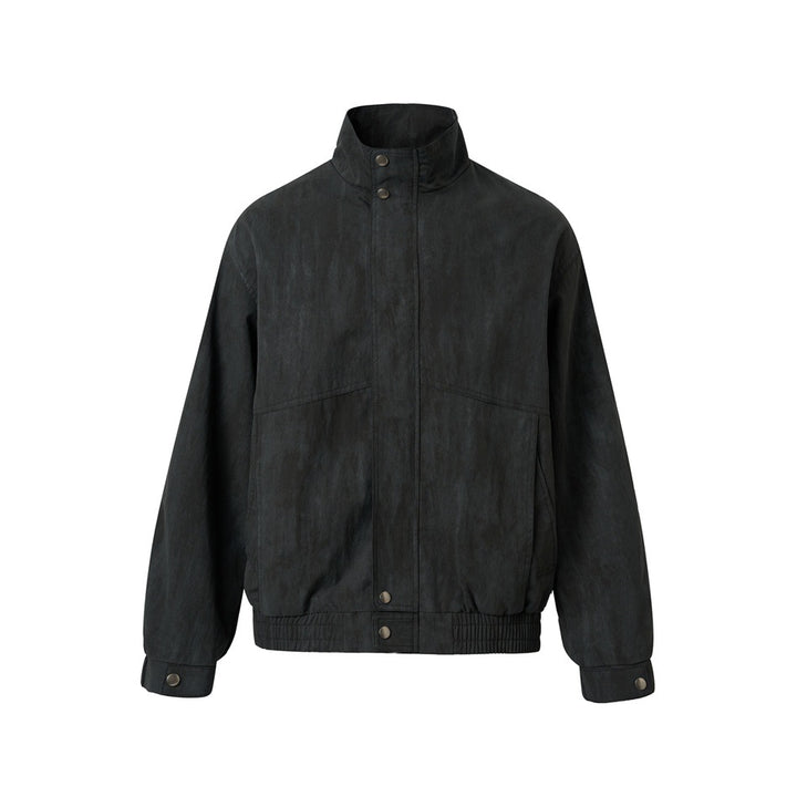 Unisex Kurzblouson im minimalistischen Workwear‑Look mit hohem Stehkragen und Druckknopfverschluss Echoarchiv