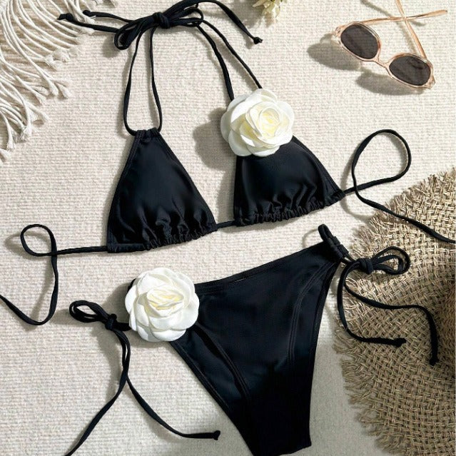 Damen Triangel-Bikini mit Blumenapplikation Echo Archiv