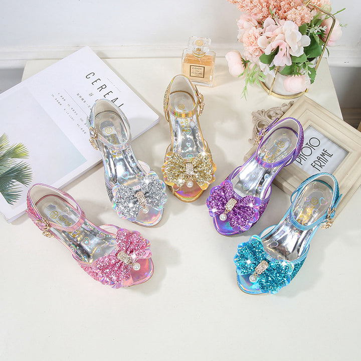 Mädchen Glitzernde Ballerinas mit Schleifenakzent Echo Archiv