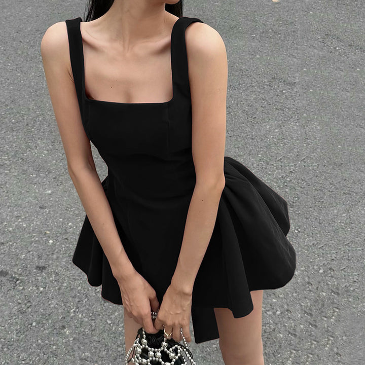 Damen Kurzes Samtkleid mit hochwertigem Schnitt und A-Linien-Silhouette Echo Archiv
