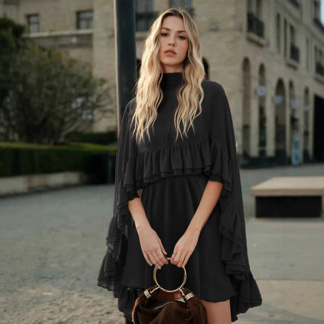 Damen romantisches Chiffonkleid mit Volants und weitem Saum Echo Archiv