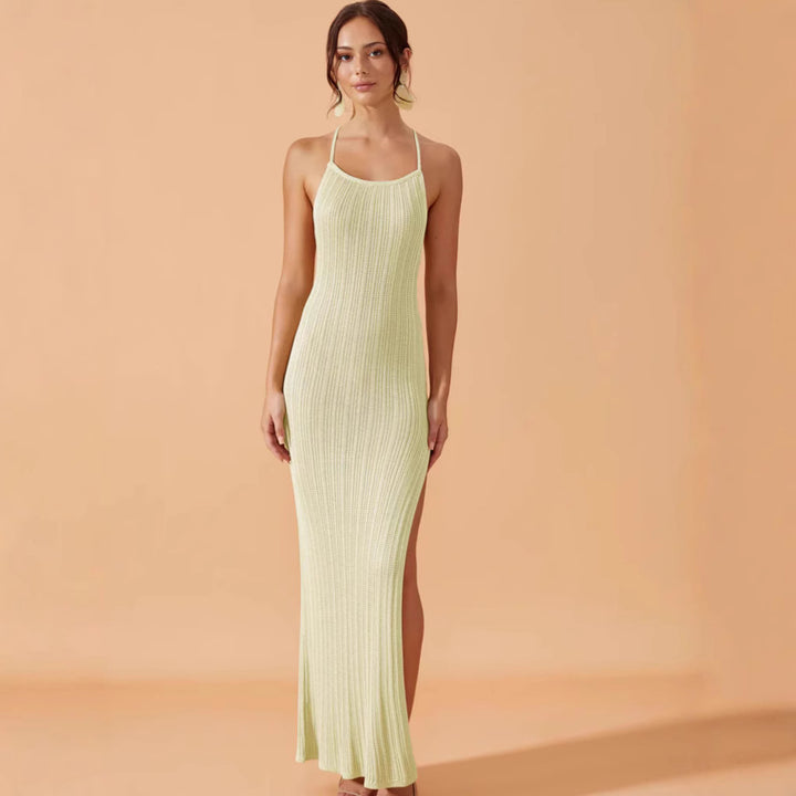 Damen Strick-Maxikleid mit seitlichem Schlitz Echo Archiv