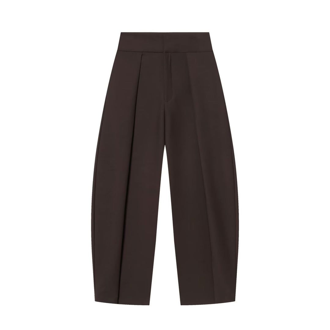 Damen Hochtaillierte Plissée-Hose mit weitem Bein und markanten Vorderfalten Echo Archiv