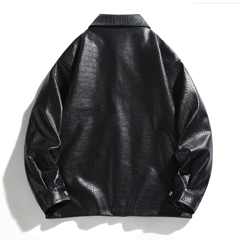 Herren kunstlederne Jacke im croco-Design Echoarchiv
