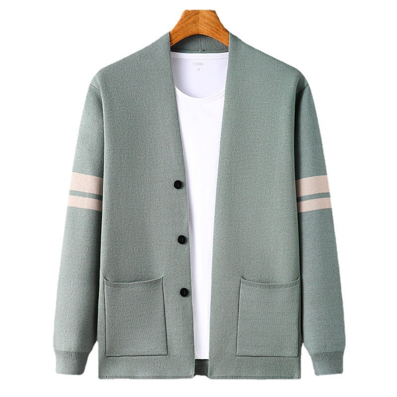 Herren modische Strickjacke mit eleganten Knöpfen und praktischen Taschen Echoarchiv