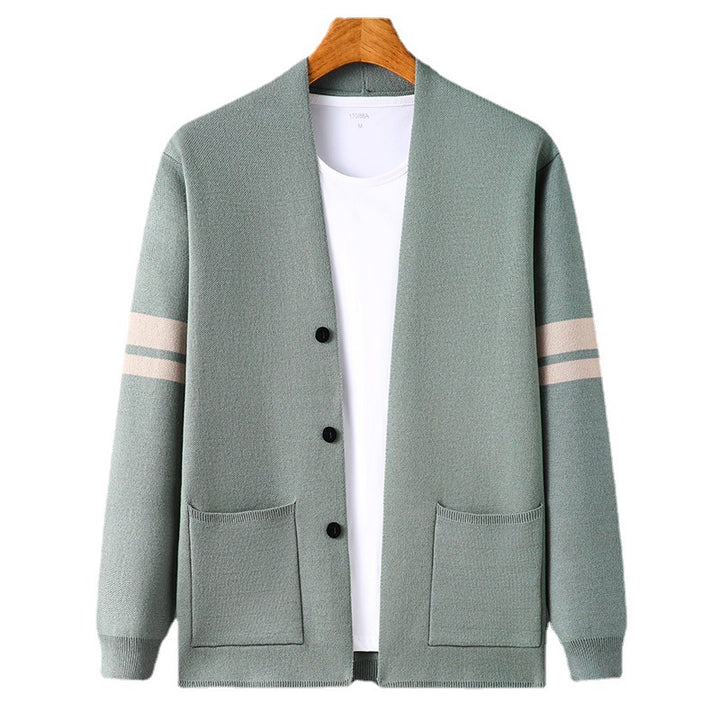 Herren modische Strickjacke mit eleganten Knöpfen und praktischen Taschen Echoarchiv