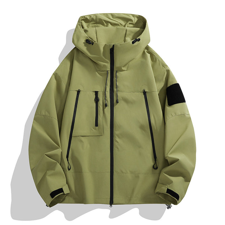 Herren technische Outdoor-Jacke mit verstellbarem Kapuzendesign und multifunktionalen Taschen Echoarchiv