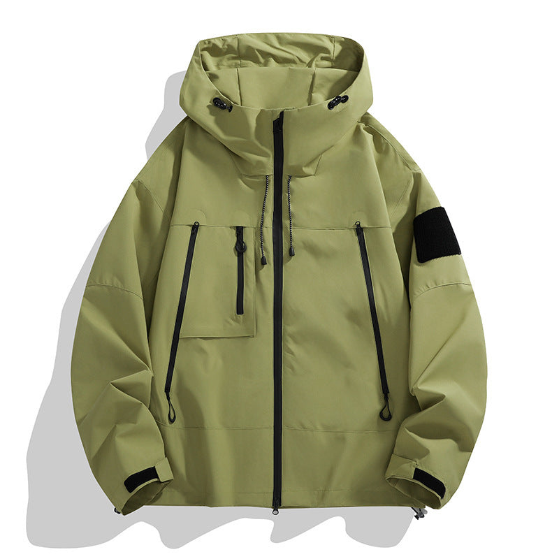 Herren technische Outdoor-Jacke mit verstellbarem Kapuzendesign und multifunktionalen Taschen Echoarchiv