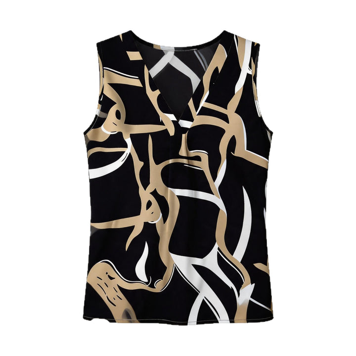 Damen Elegantes V-Ausschnitt Top mit modernem grafischen Muster Echo Archiv