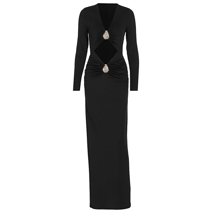 Damen Glamouröses Abendkleid mit raffinierten Cut-Outs und funkelnden Details Echo Archiv