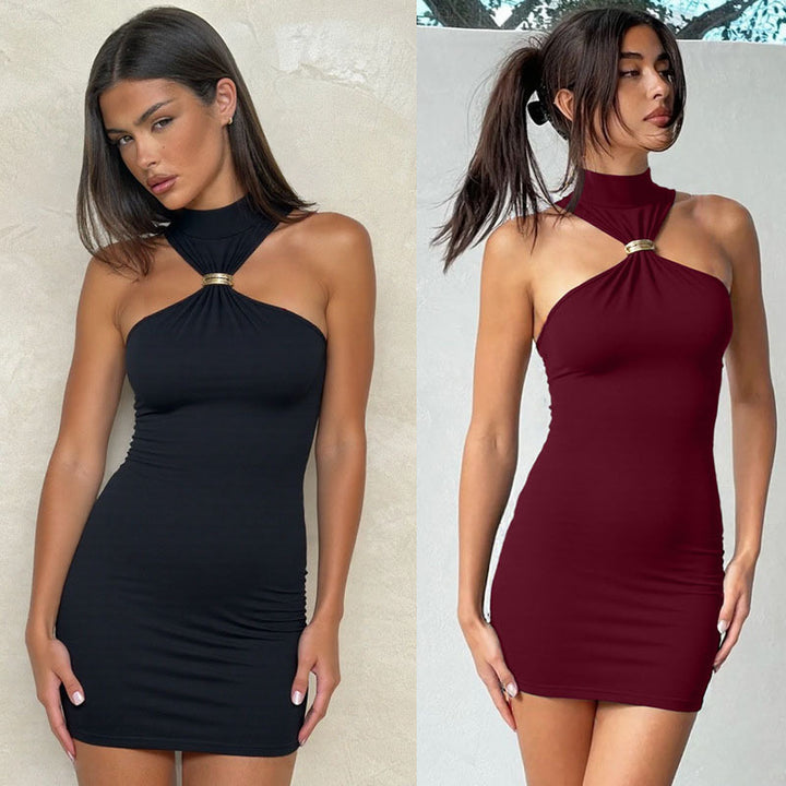 Damen Minikleid mit elegantem Halterhals und Glitzerdetails Echo Archiv